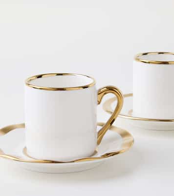 Golden Finds set of 4 espresso cups and saucers by Jan Wolleswinkel | Polspotten