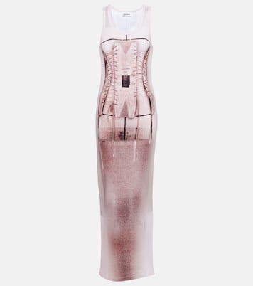 Trompe l'oeil cotton-blend maxi dress | Jean Paul Gaultier