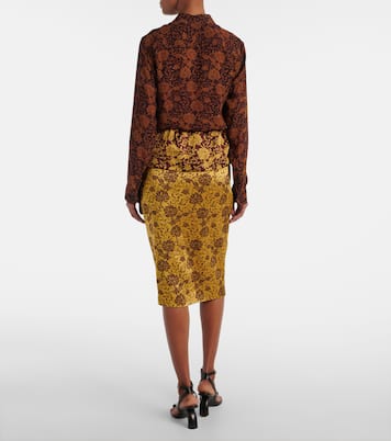 Jupe midi à fleurs | Dries Van Noten