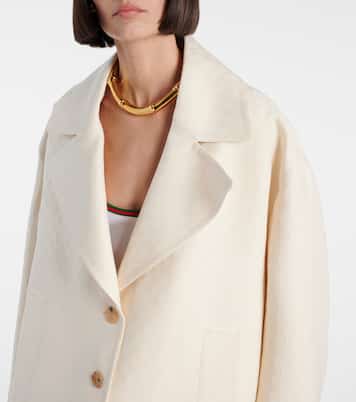 Abrigo de crepé con GG en jacquard | Gucci