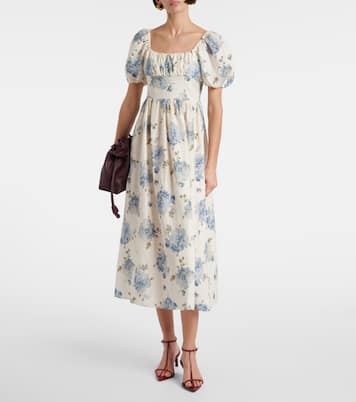 Abito midi Dalia in lino con stampa | Faithfull