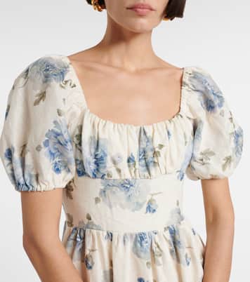 Abito midi Dalia in lino con stampa | Faithfull