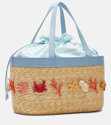Marea embellished rattan tote bag | Aquazzura