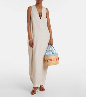 Marea embellished rattan tote bag | Aquazzura