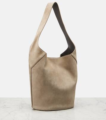 Bucket-Bag Large aus Veloursleder | Brunello Cucinelli
