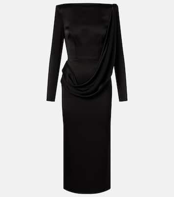 Asymmetric draped midi dress | Alex Perry