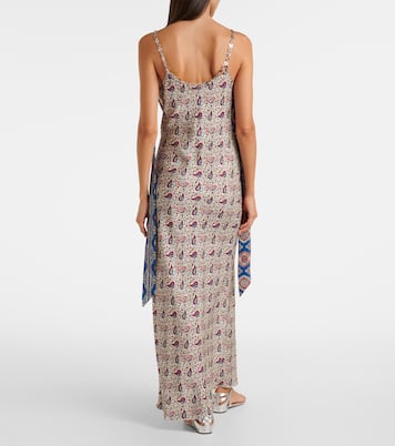 Paisley scarf-detail satin slip dress | Rabanne
