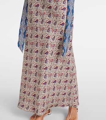 Paisley scarf-detail satin slip dress | Rabanne