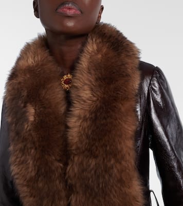 Cappotto in pelle con shearling | Chloé