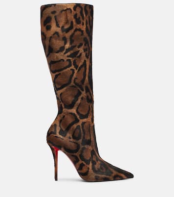 Miss Z 100 calf hair knee-high boots | Christian Louboutin
