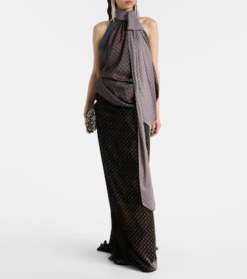 Printed halterneck silk top | Dries Van Noten