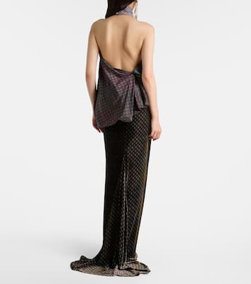 Printed halterneck silk top | Dries Van Noten
