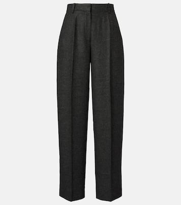 High-rise flannel wide-leg pants | Toteme