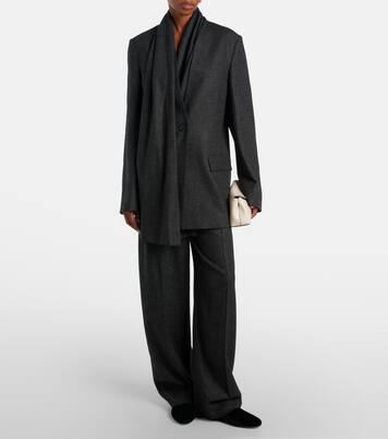 High-rise flannel wide-leg pants | Toteme
