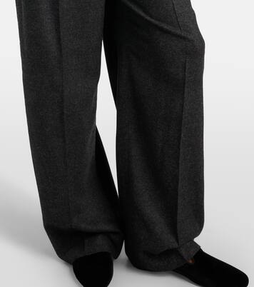 High-rise flannel wide-leg pants | Toteme