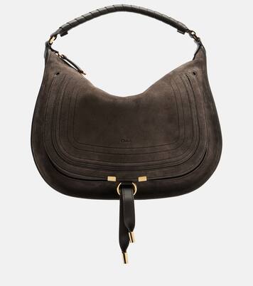 Marcie leather-trimmed suede shoulder bag | Chloé