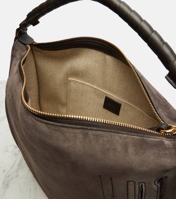Marcie leather-trimmed suede shoulder bag | Chloé