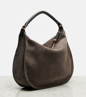 Marcie leather-trimmed suede shoulder bag | Chloé