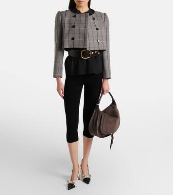 Marcie leather-trimmed suede shoulder bag | Chloé