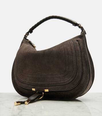 Marcie leather-trimmed suede shoulder bag | Chloé