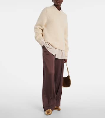 Pantaloni  a gamba larga Kyra in raso a vita alta | Simkhai