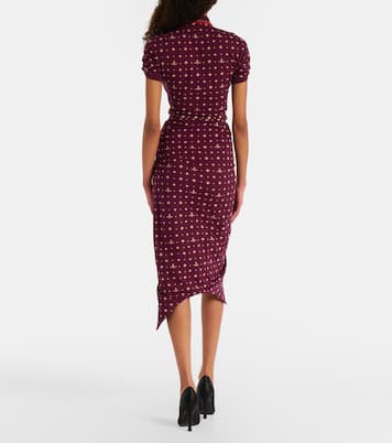 Pulling printed ruched cotton midi dress | Vivienne Westwood