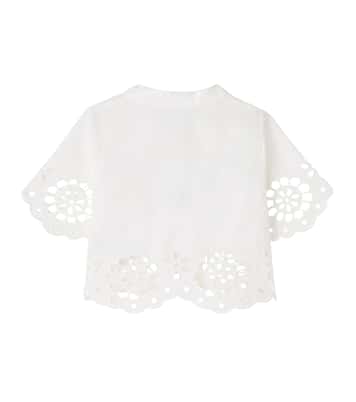Awaken embroidered scalloped cotton shirt | Zimmermann Kids