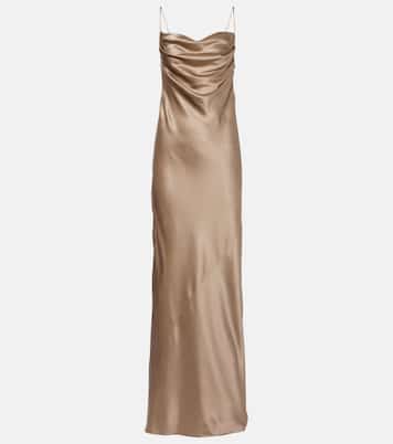 Robe longue en satin de soie | Saint Laurent