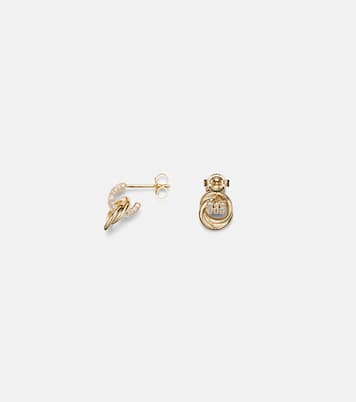 Forme Knot 14kt gold earrings with diamonds | Stone and Strand