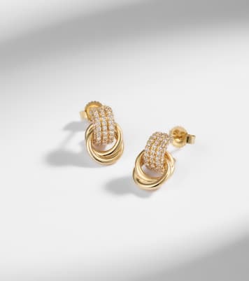 Forme Knot 14kt gold earrings with diamonds | Stone and Strand