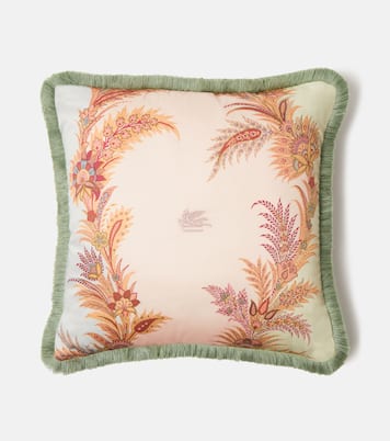 Pegaso floral cotton cushion | Etro