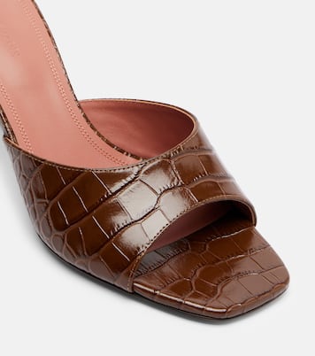 Lupita 70 croc-effect leather mules | Amina Muaddi