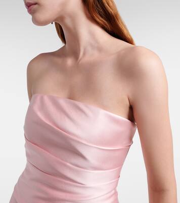 Alia strapless satin gown | Solace London