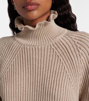 Camino ruffled cotton turtleneck sweater | Max Mara