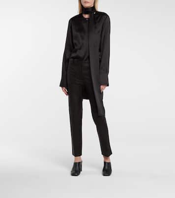 Pantalon Coleman raccourci en cuir | Joseph