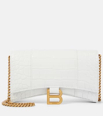 Clutch portafoglio Hourglass in pelle stampata | Balenciaga