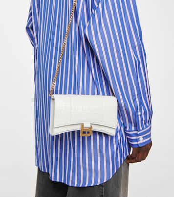 Clutch portafoglio Hourglass in pelle stampata | Balenciaga