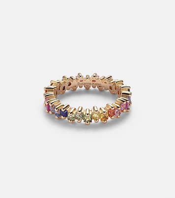 Bague d'éternité Rainbow en or 18 ct et saphirs | Suzanne Kalan