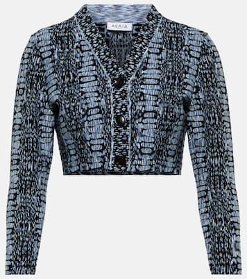 Cardigan cropped in jacquard | Alaïa