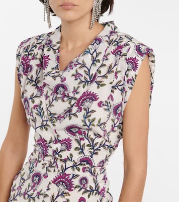 Robe Bemaya en soie mélangée à fleurs | Isabel Marant