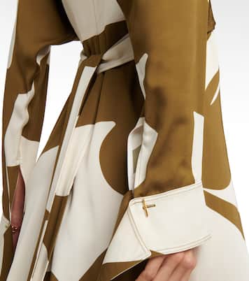 Abito midi a portafoglio con stampa | Victoria Beckham