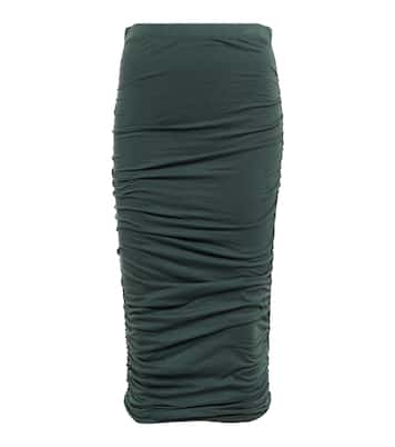Falda midi Lisa en mezcla de algodón | Velvet