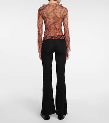 Floral off-shoulder mesh top | KNWLS