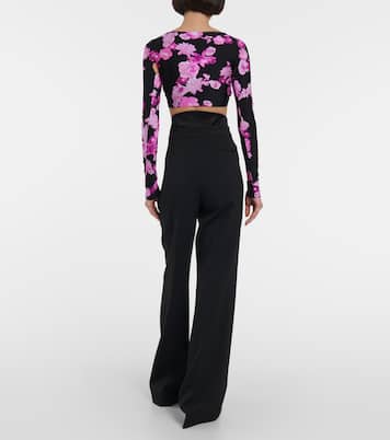 Floral cropped twisted jersey top | Coperni