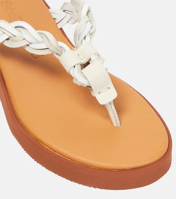 Pompoms leather thong sandals | See By Chloé
