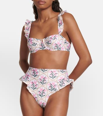 Kiwi Orquidea floral bikini top | Agua by Agua Bendita