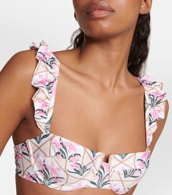 Kiwi Orquidea floral bikini top | Agua by Agua Bendita