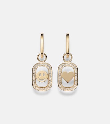 Open Icon 14kt gold drop earrings with diamonds | Sydney Evan