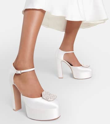 Terra embellished satin platform pumps | Malone Souliers
