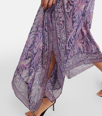 Vestido largo de algodón y seda floral | Isabel Marant